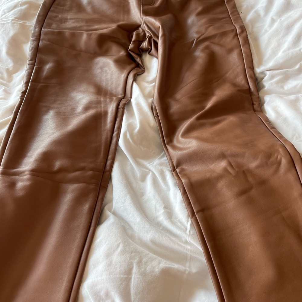 J. Jill vegan leather pull on straight leg pants.